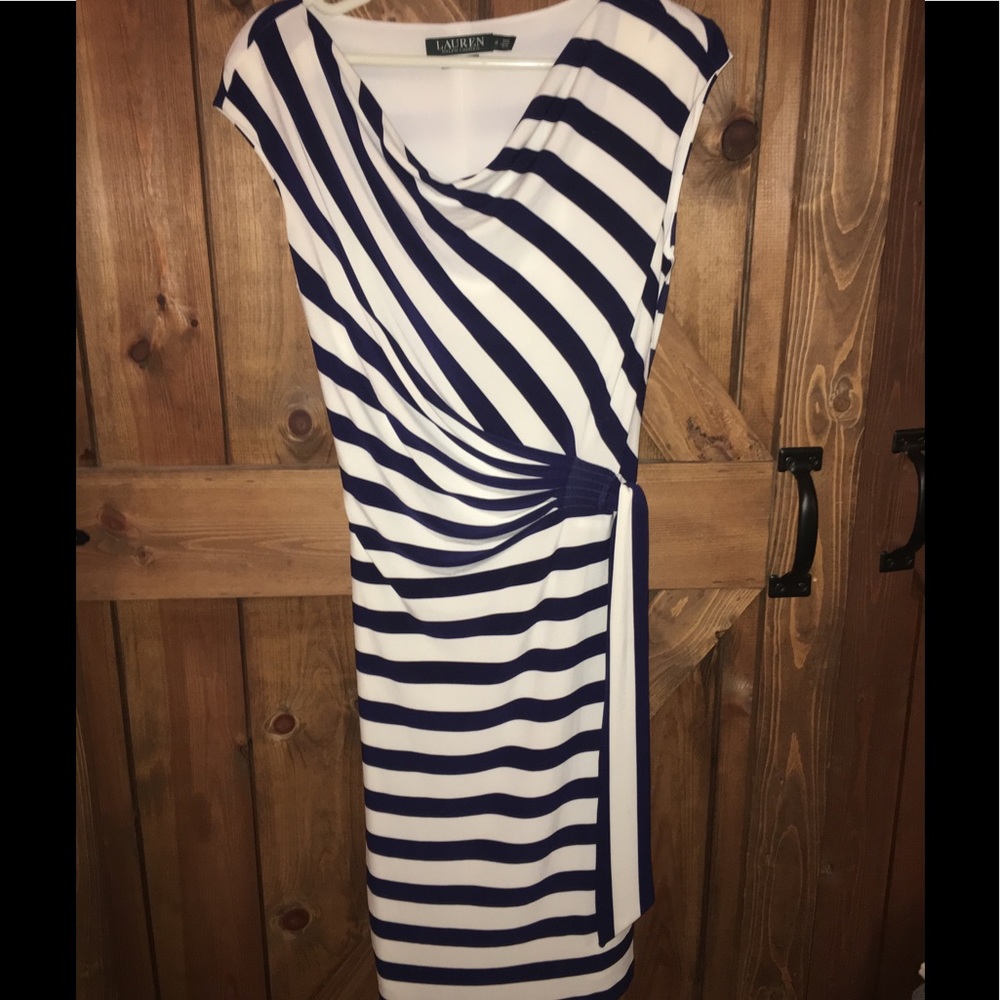 Ralph Lauren Navy and white striped dress